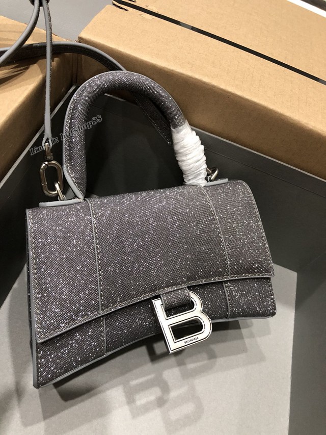 Balenciaga專櫃爆款滿天星小號灰色手提女包 巴黎世家Hourglass沙漏包 fyj1606